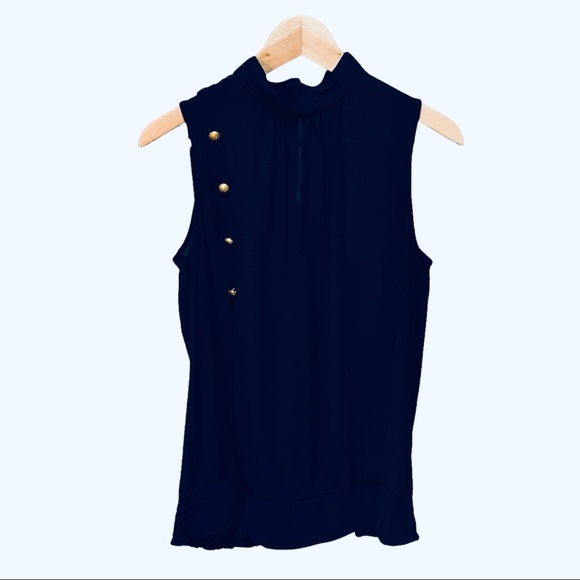 NY&CO Navy Sleeveless Blouse, (S) - Picture 1 of 6